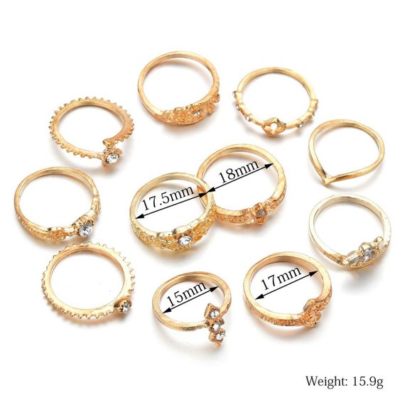 Rhinestones Rings Set - Picture 2 of 4